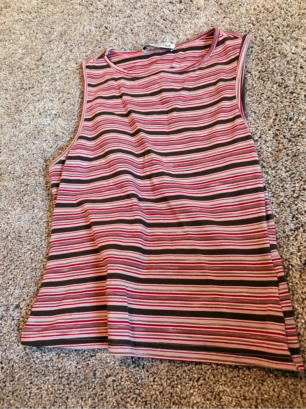Princess Polly Pink and Brown Striped Tank Top